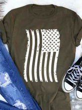 T-Shirt mit amerikanischer Flagge und Rundhalsausschnitt